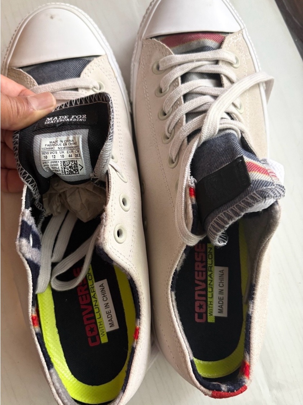 Converse Kids Cream Canvas Low-Top Sneakers with Neon Accents